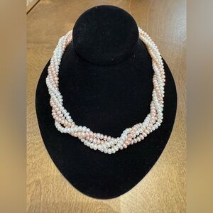 Freshwater pearl 4 strand necklace with sterling silver clasp